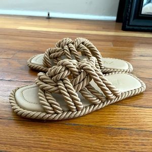 ZARA nude Rope slides/mule, Excellent condition, Size 6